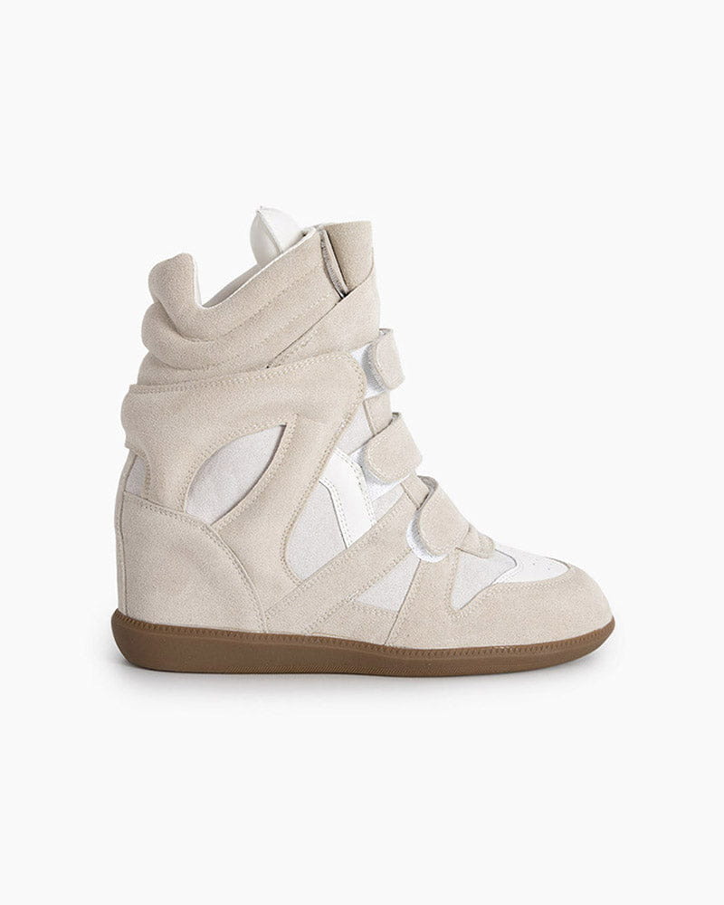 Women's high-top sneakers with hidden height increase