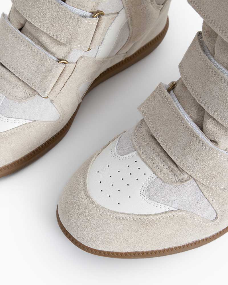 Women's high-top sneakers with hidden height increase