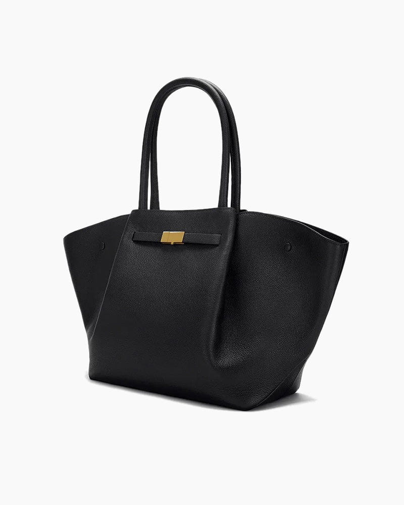 Premium Calfskin Leather Minimalist Tote Bag - Elegant Large Capacity Handbag for Women