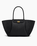 Premium Calfskin Leather Minimalist Tote Bag - Elegant Large Capacity Handbag for Women
