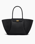 Premium Calfskin Leather Minimalist Tote Bag - Elegant Large Capacity Handbag for Women
