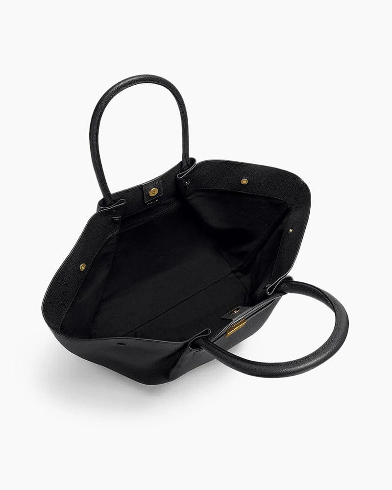 Premium Calfskin Leather Minimalist Tote Bag - Elegant Large Capacity Handbag for Women