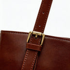 Women's Premium Calfskin Leather Boston Bag - Vintage Retro Top-Handle Handbag