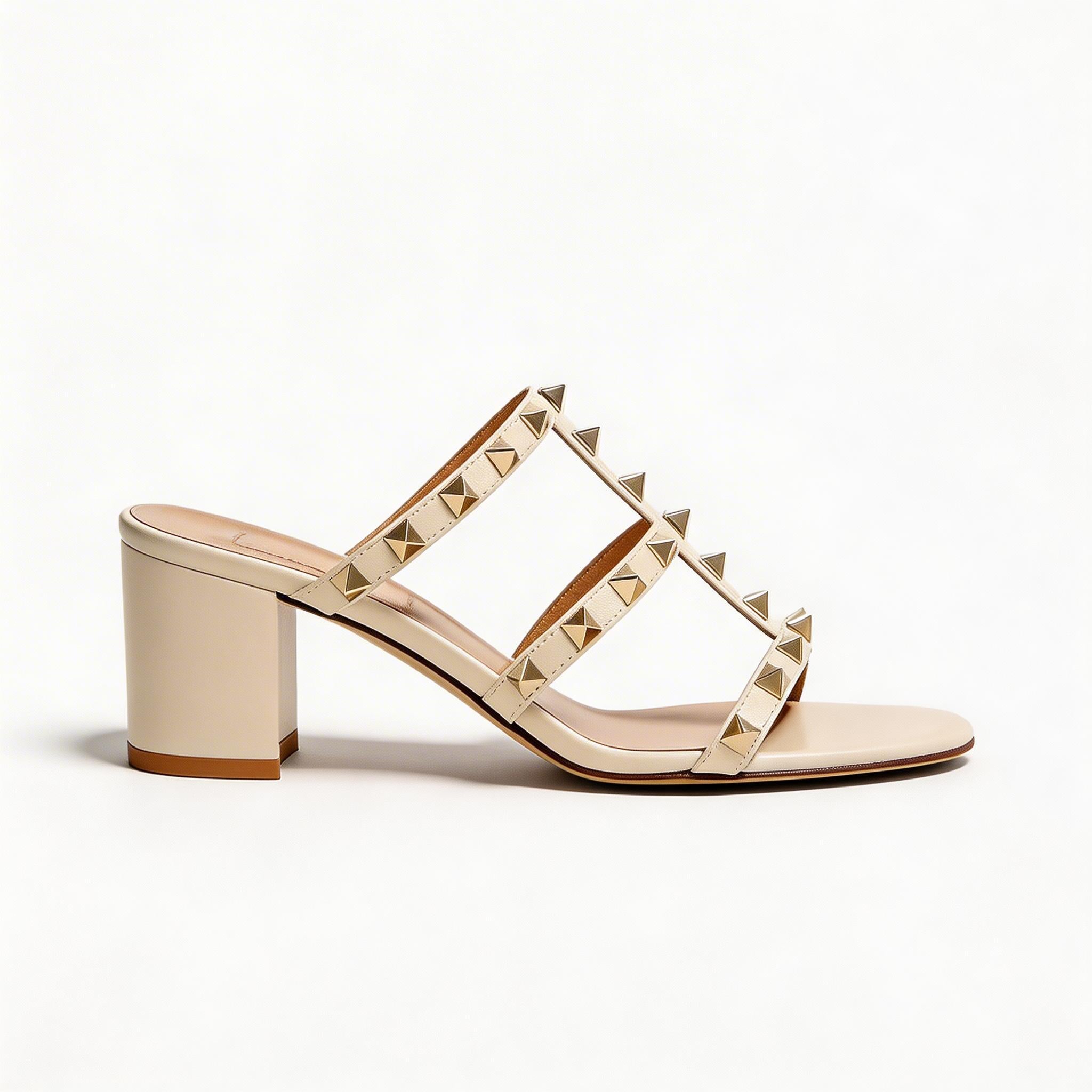 Women's Studded  Leather Sandals – Open Toe Leather Dress Sandals