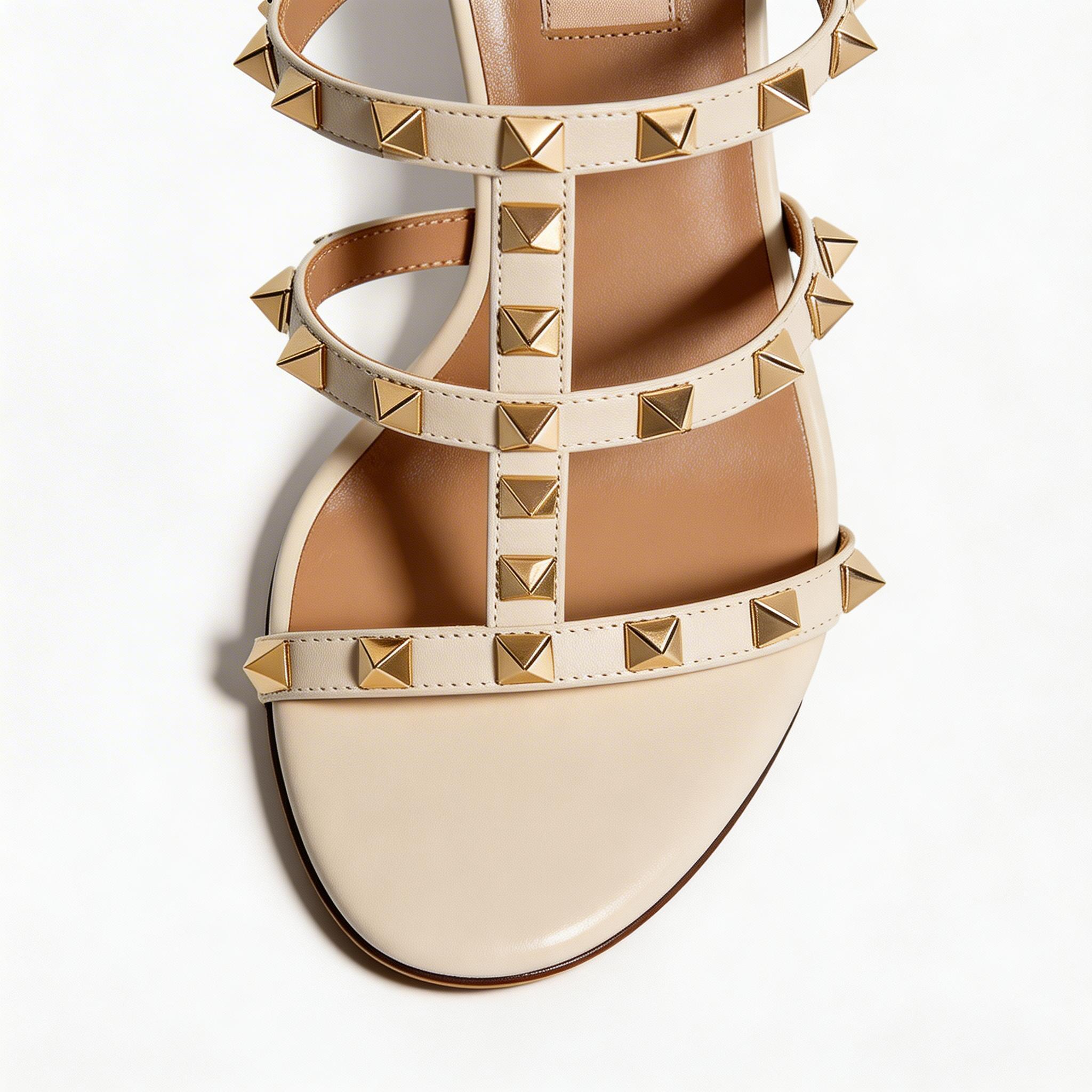 Women's Studded  Leather Sandals – Open Toe Leather Dress Sandals