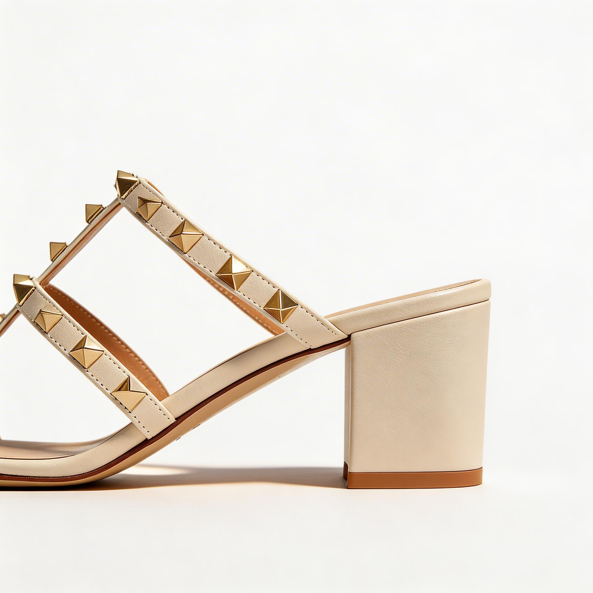 Women's Studded  Leather Sandals – Open Toe Leather Dress Sandals