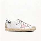 Women's Leather Lace Up Trainers Star Detail