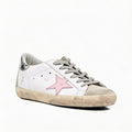 Women's Leather Lace Up Trainers Star Detail