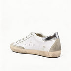 Women's Leather Lace Up Trainers Star Detail