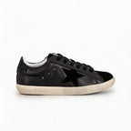 Women’s Black Star Patch Sneakers - Comfy Low-Top Lace-Ups