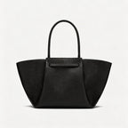 Premium Calfskin Leather Minimalist Tote Bag - Elegant Large Capacity Handbag for Women