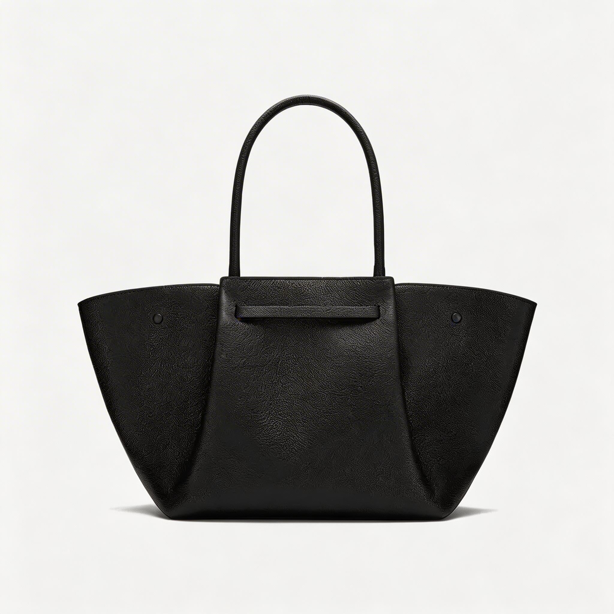 Premium Calfskin Leather Minimalist Tote Bag - Elegant Large Capacity Handbag for Women