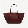 Premium Calfskin Leather Minimalist Tote Bag - Elegant Large Capacity Handbag for Women