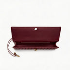 Woven Leather Clutch Bag - Designer Evening Envelope Purse with Gold Clasp