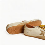 Men's Calfskin Leather Sneakers - Lightweight Retro Low-Top Comfort Shoes
