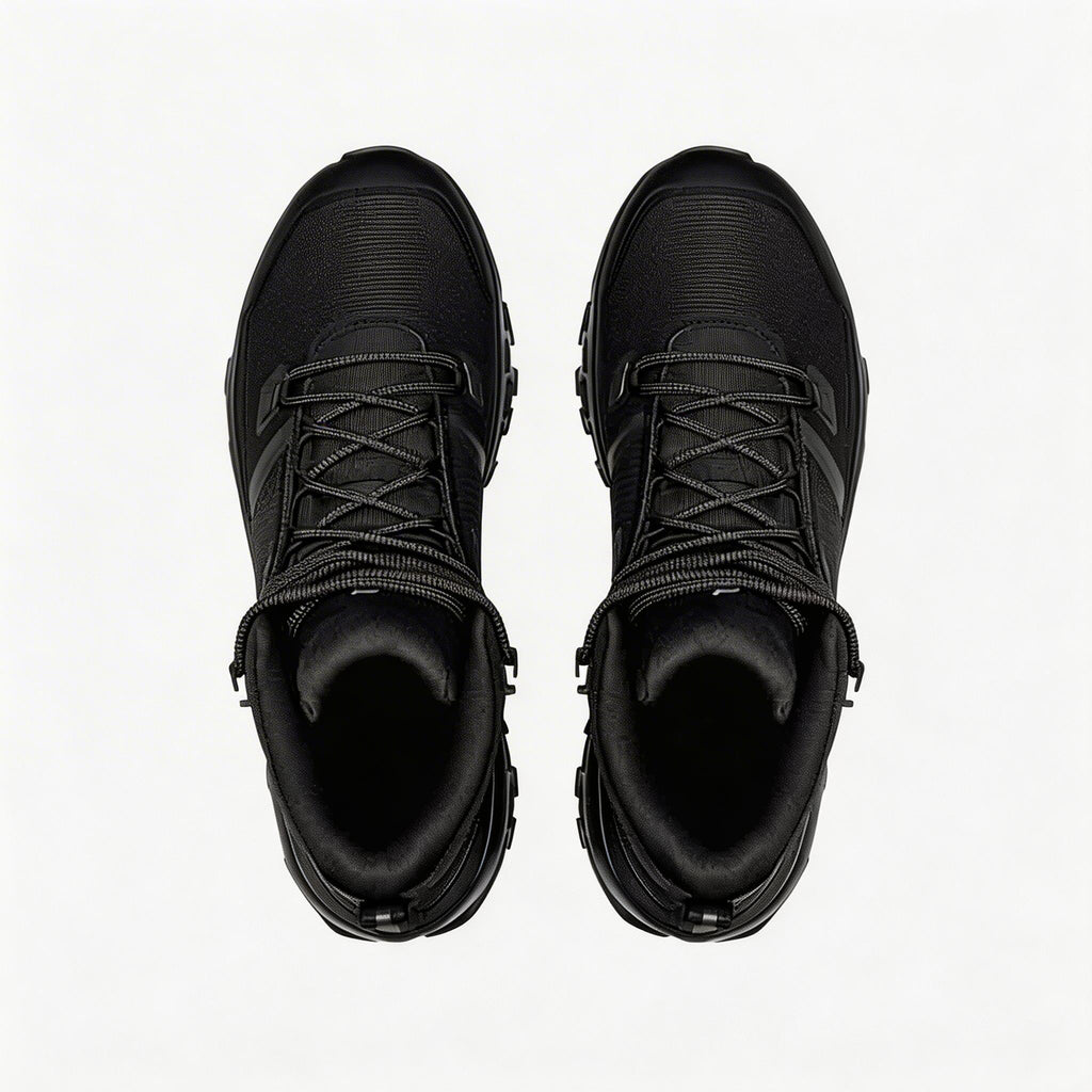 Men's Lightweight Breathable Sneakers - All-Black Anti-Slip Outdoor Fitness Shoes