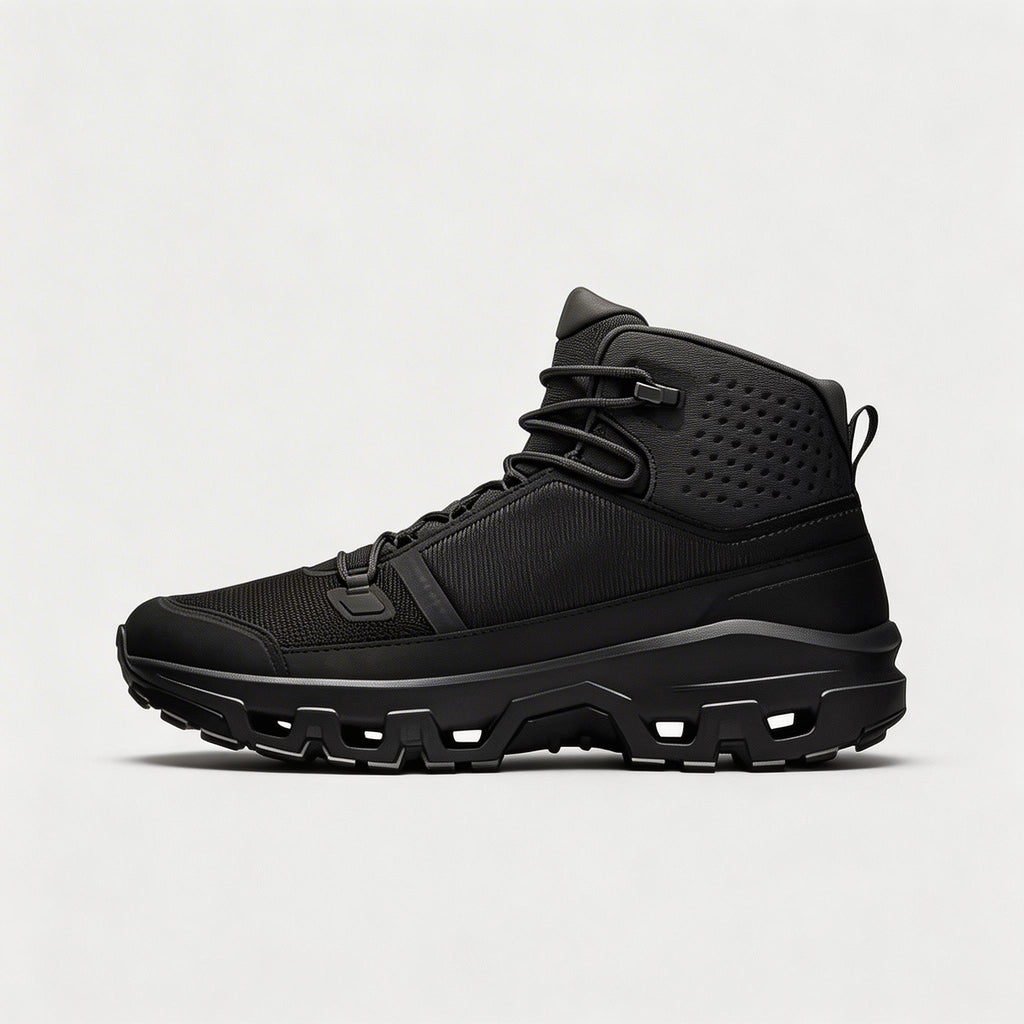 Men's Lightweight Breathable Sneakers - All-Black Anti-Slip Outdoor Fitness Shoes