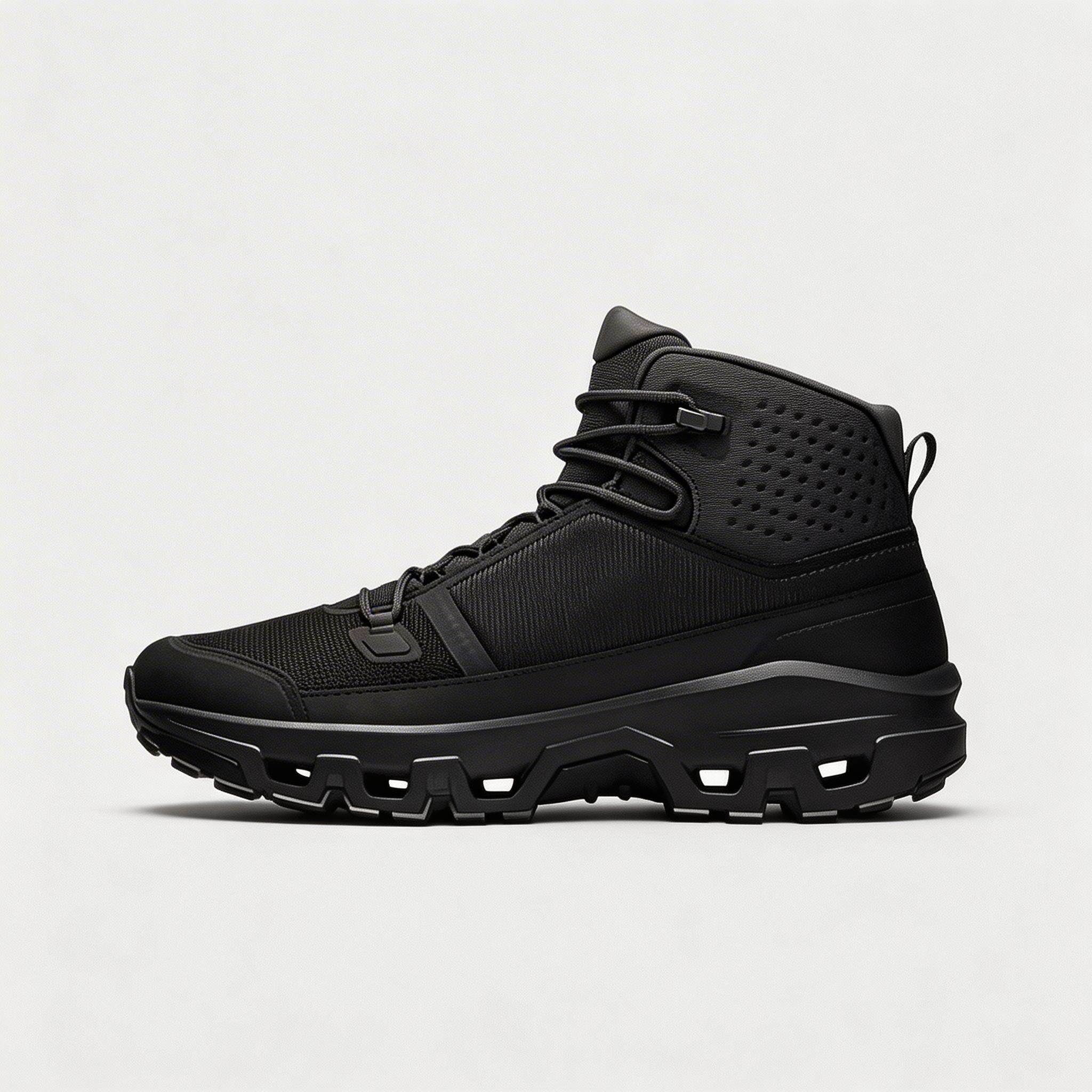 Men's Lightweight Breathable Sneakers - All-Black Anti-Slip Outdoor Fitness Shoes