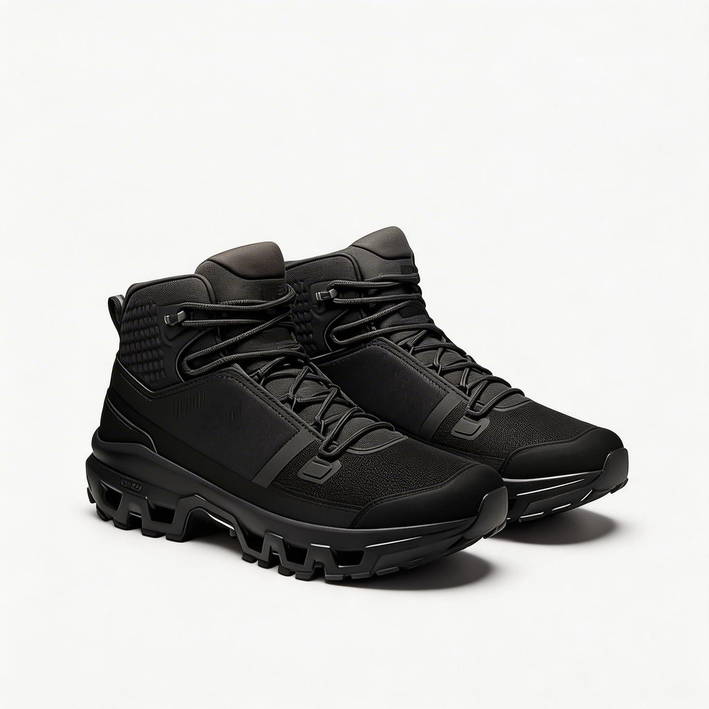 Men's Lightweight Breathable Sneakers - All-Black Anti-Slip Outdoor Fitness Shoes