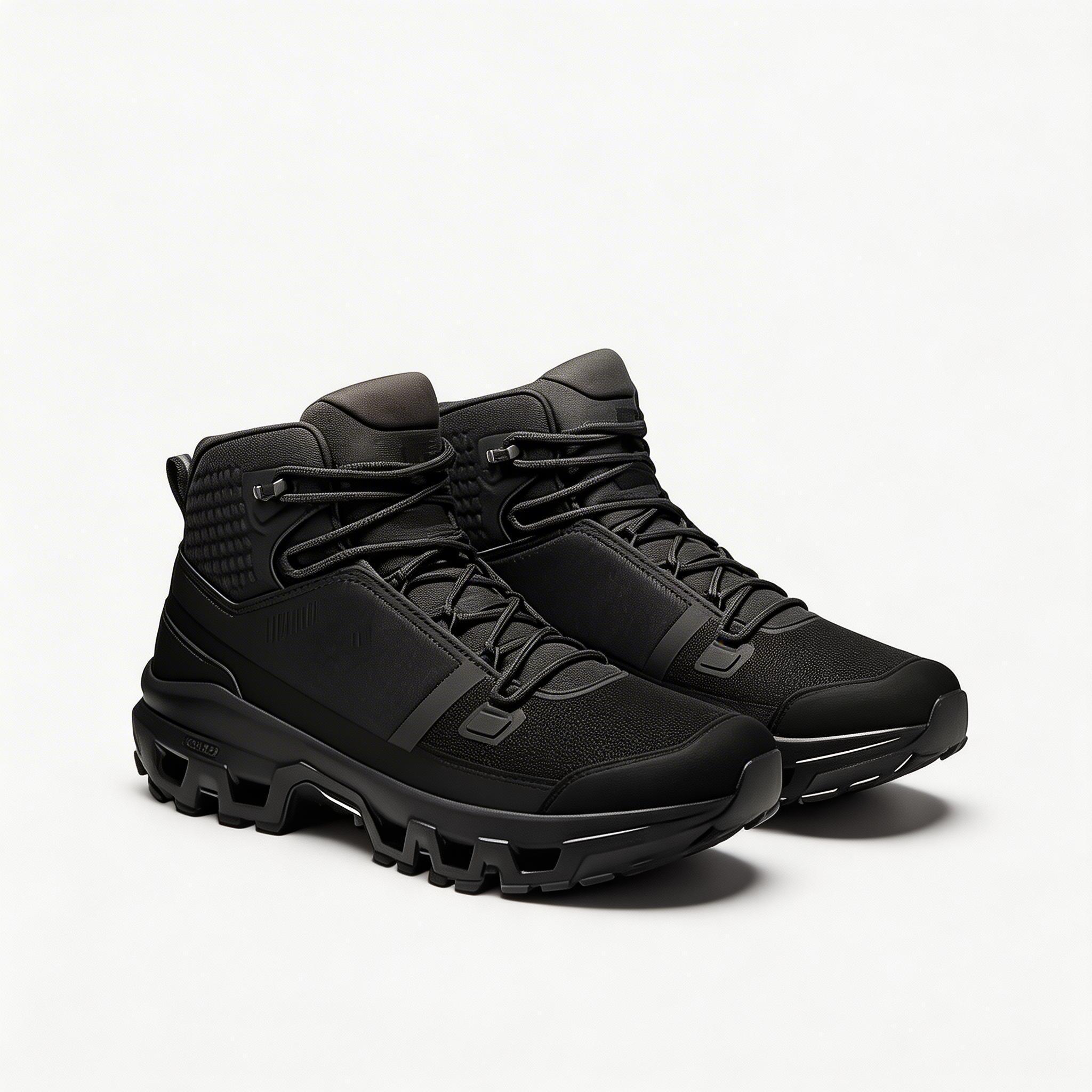 Men's Lightweight Breathable Sneakers - All-Black Anti-Slip Outdoor Fitness Shoes