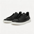 Men's Premium Leather Slip-On Loafers - Classic Flat Casual Walking Shoes