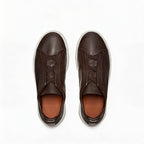 Men's Premium Leather Slip-On Loafers - Classic Flat Casual Walking Shoes