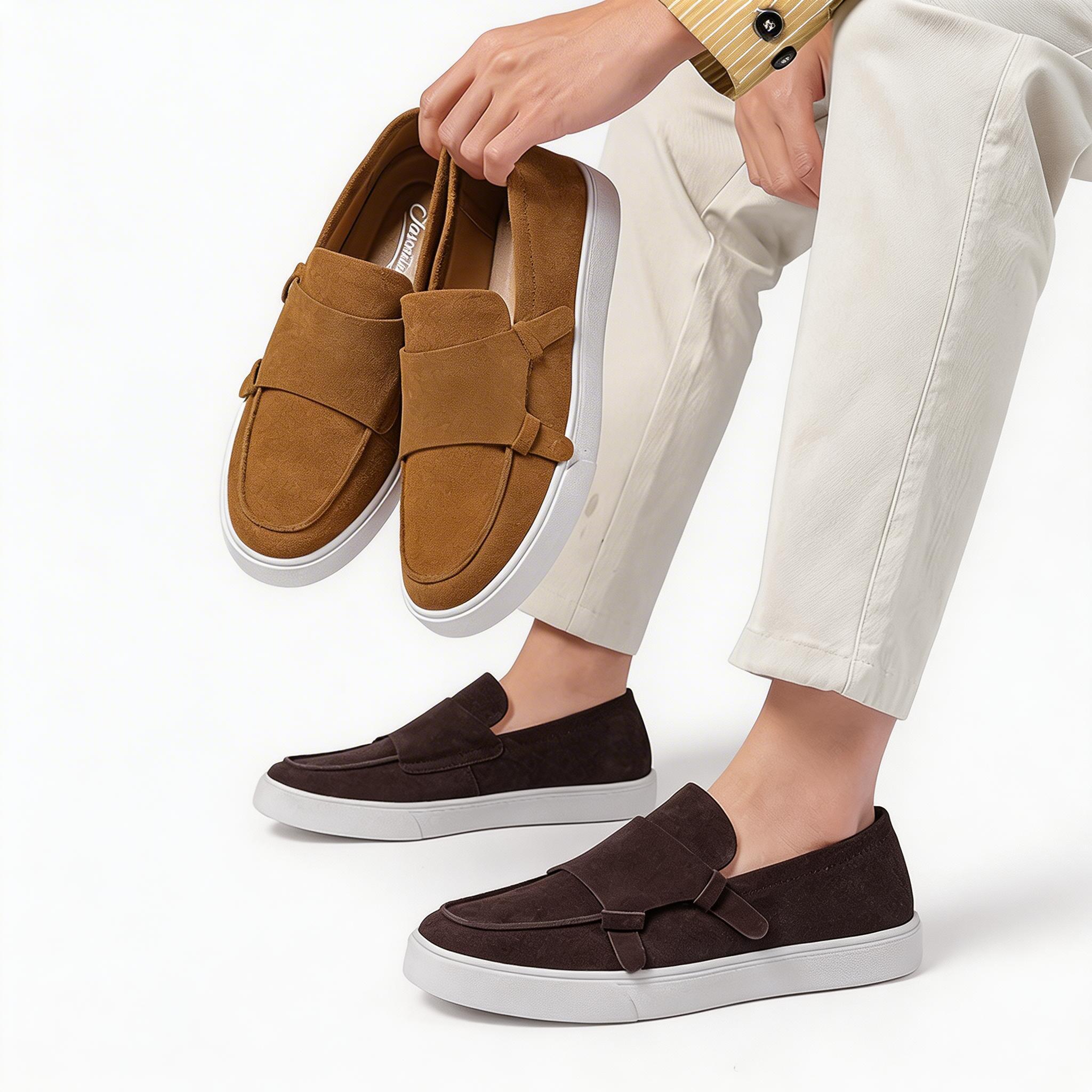 Men's Suede Slip-On Loafers | Casual Comfort Flat Shoes for Everyday Wear