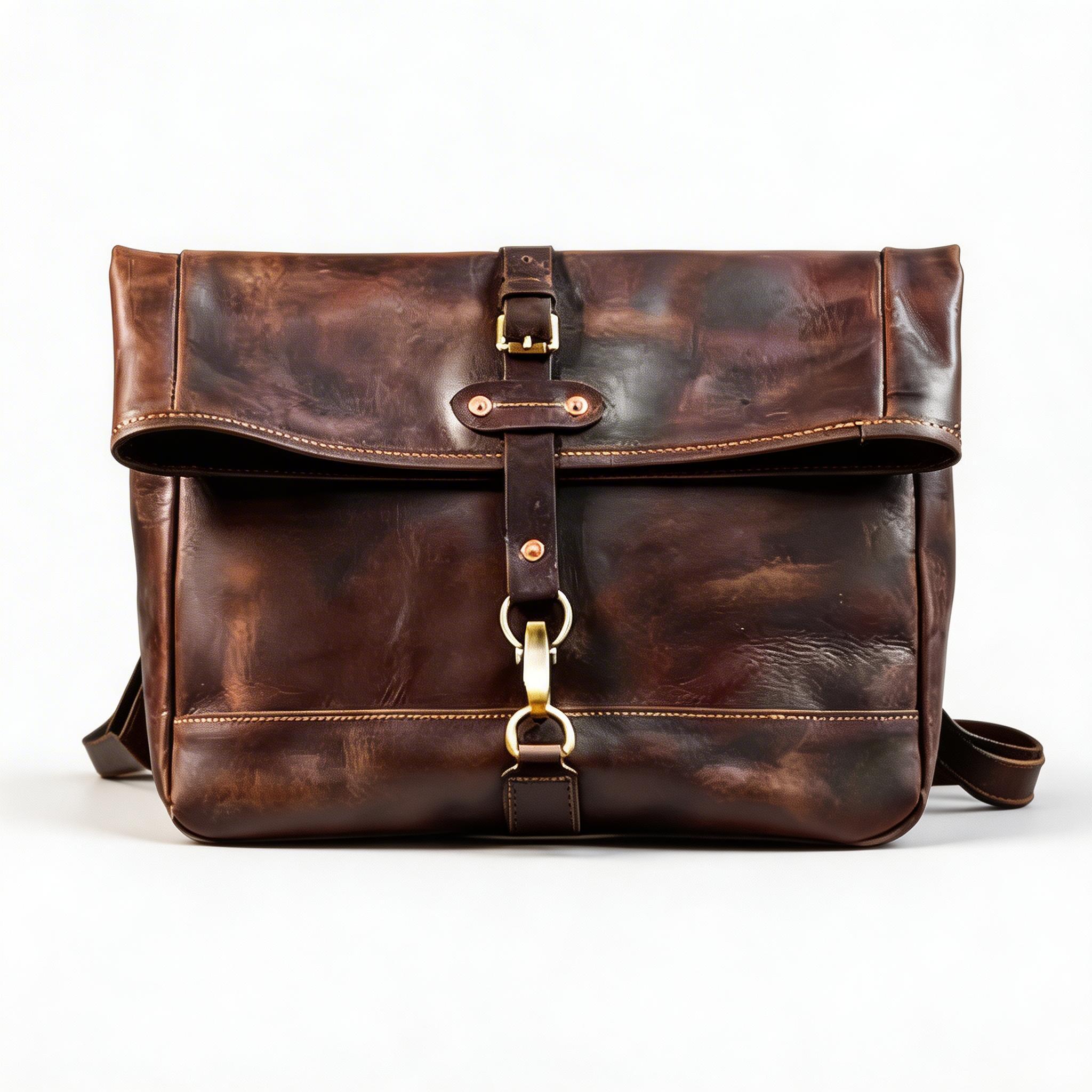 Vintage Crazy Horse Leather Crossbody Bag for Men – Genuine Leather Messenger Bag
