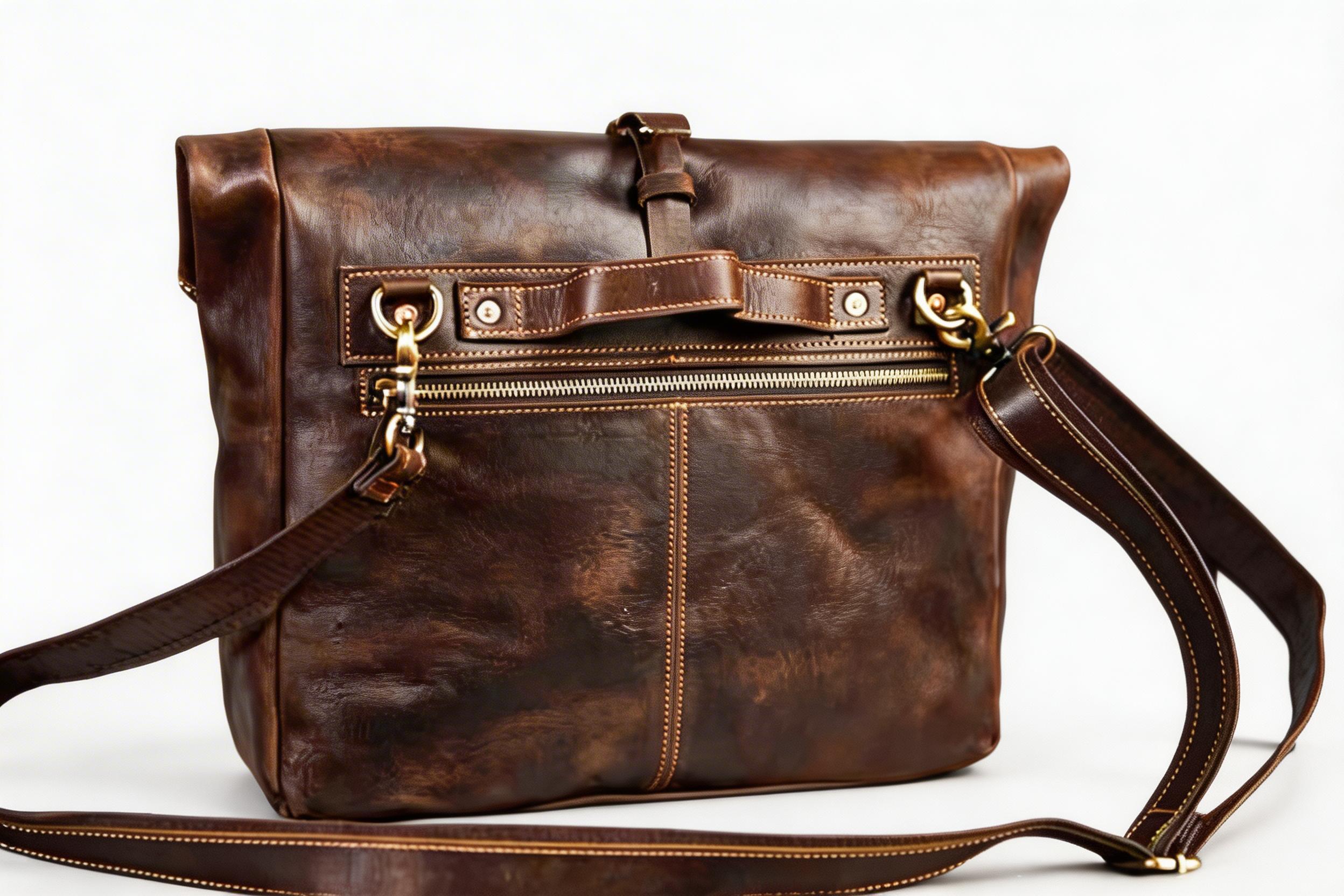 Vintage Crazy Horse Leather Crossbody Bag for Men – Genuine Leather Messenger Bag