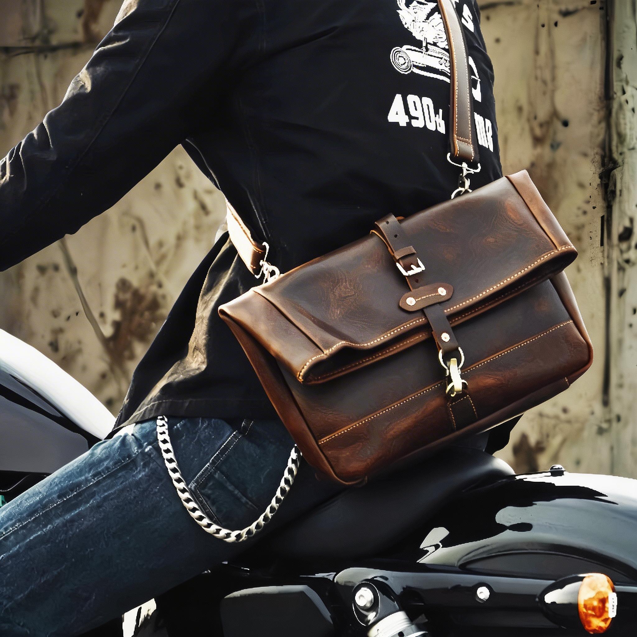 Vintage Crazy Horse Leather Crossbody Bag for Men – Genuine Leather Messenger Bag