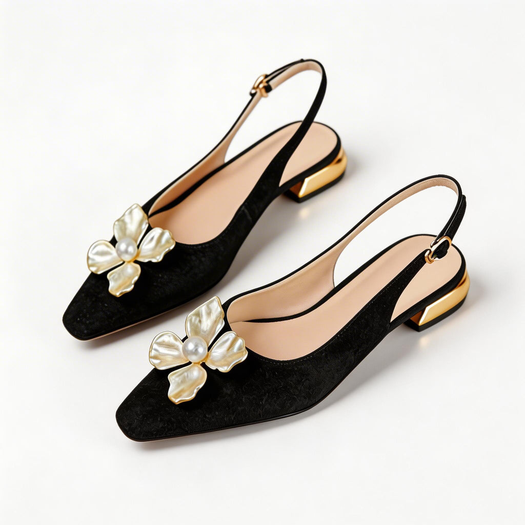 Elegant Pearl Slingback  Slingback Sandals