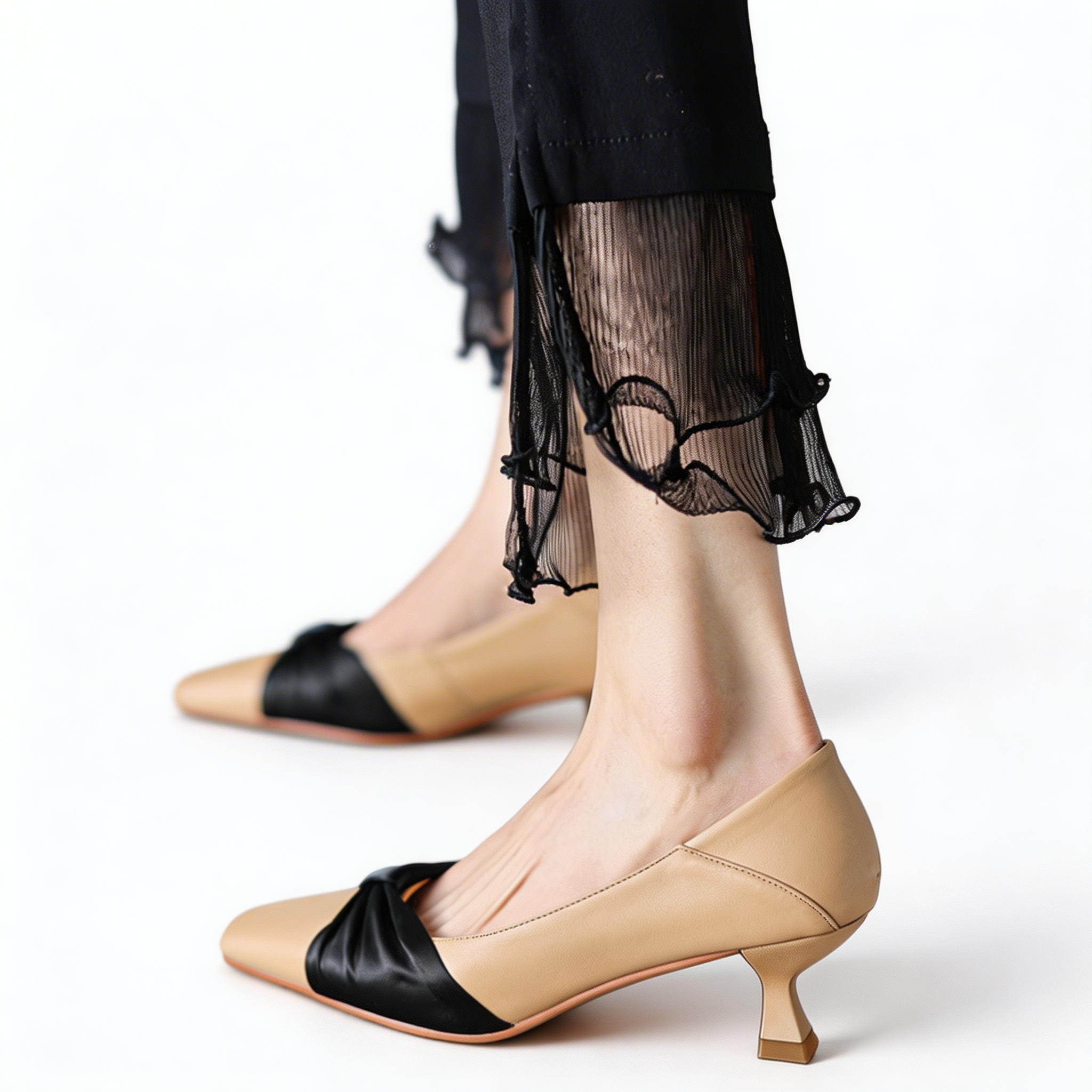 Minimalist 3cm Kitten Heel Pumps for Women – Genuine Leather Dress Shoes