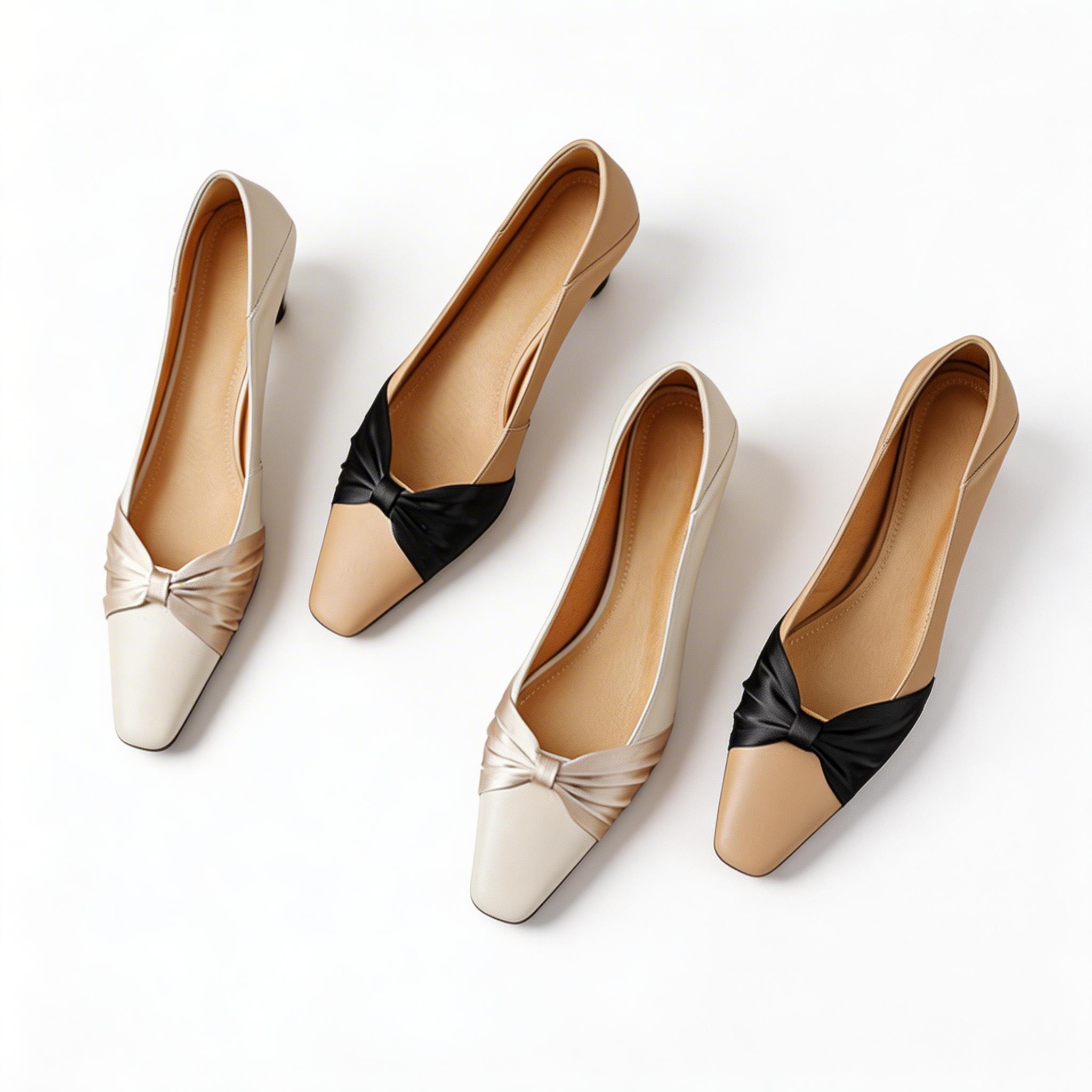 Minimalist 3cm Kitten Heel Pumps for Women – Genuine Leather Dress Shoes