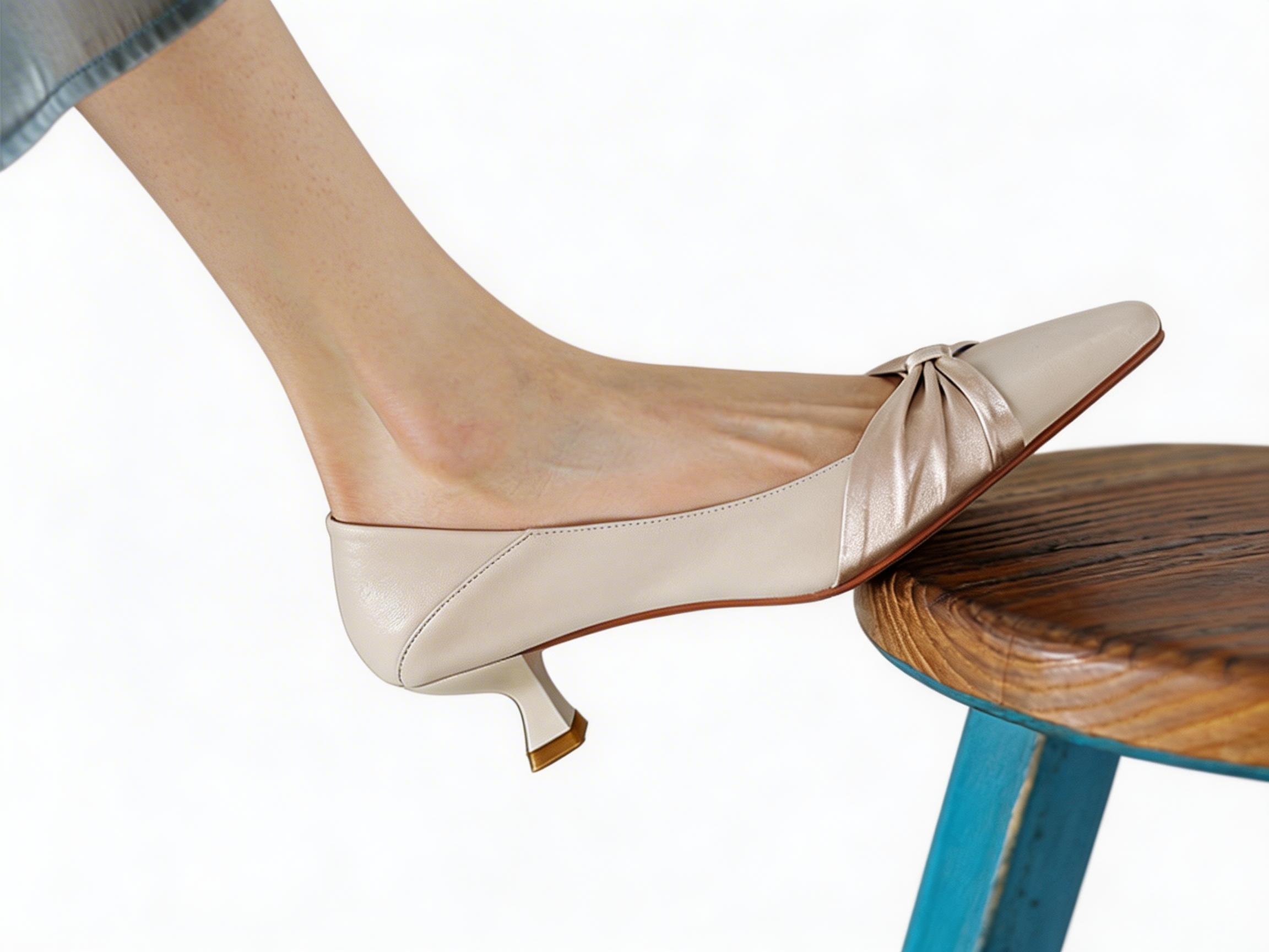 Minimalist 3cm Kitten Heel Pumps for Women – Genuine Leather Dress Shoes