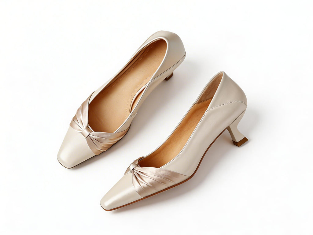 Minimalist 3cm Kitten Heel Pumps for Women – Genuine Leather Dress Shoes