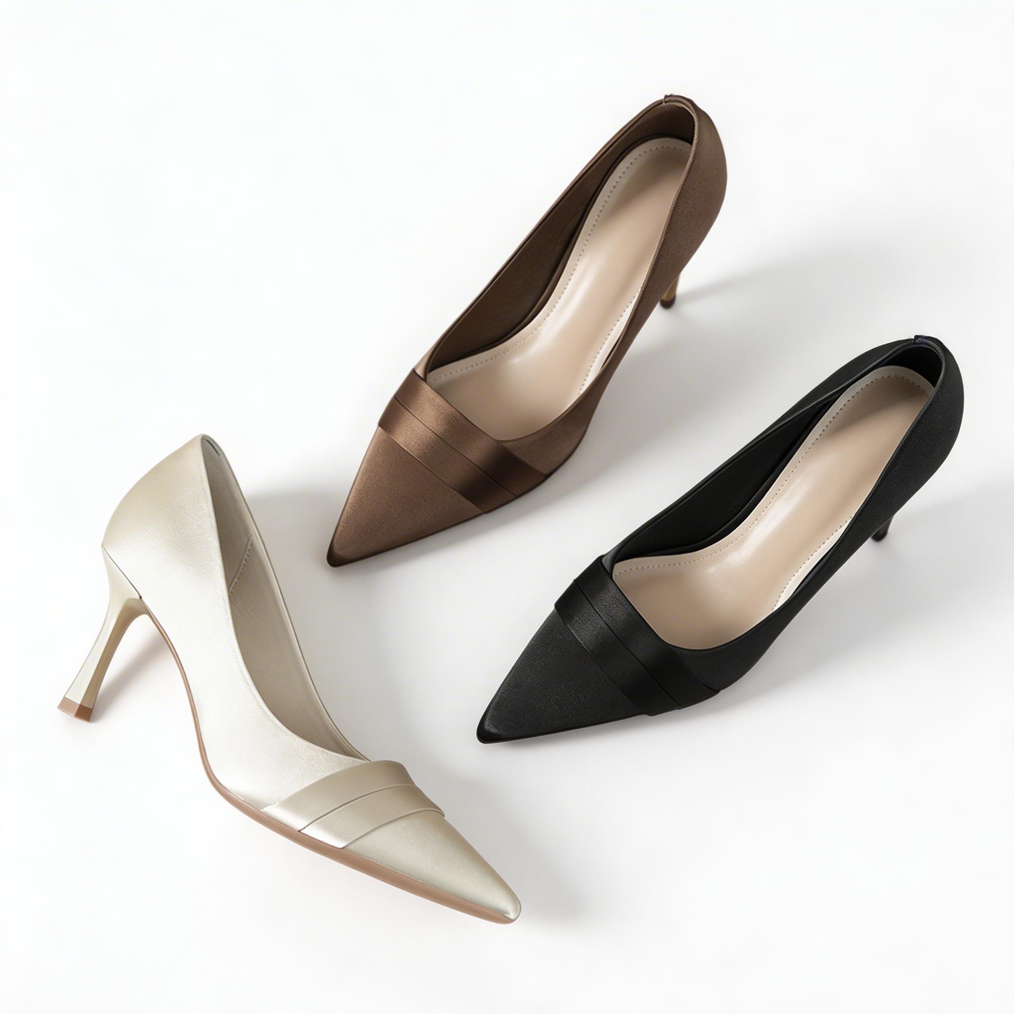 Elegant Satin Pointed Toe High Heels for Women –Party Pumps