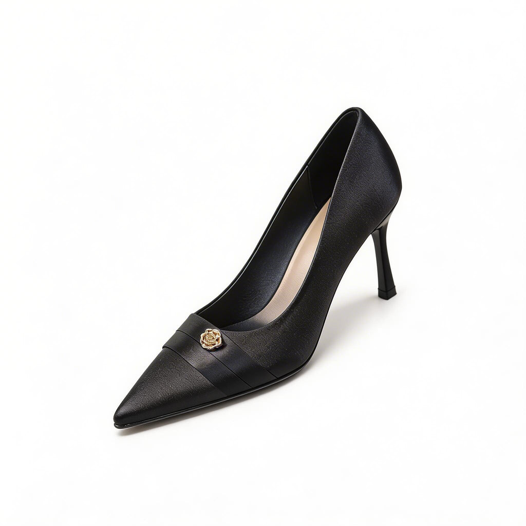 Elegant Satin Pointed Toe High Heels for Women –Party Pumps