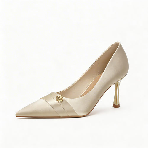 Elegant Satin Pointed Toe High Heels for Women –Party Pumps