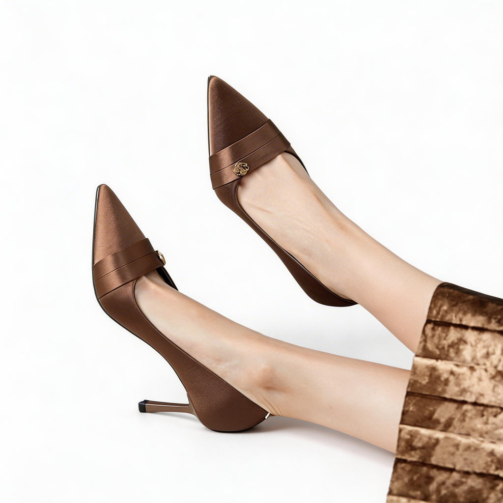 Elegant Satin Pointed Toe High Heels for Women –Party Pumps