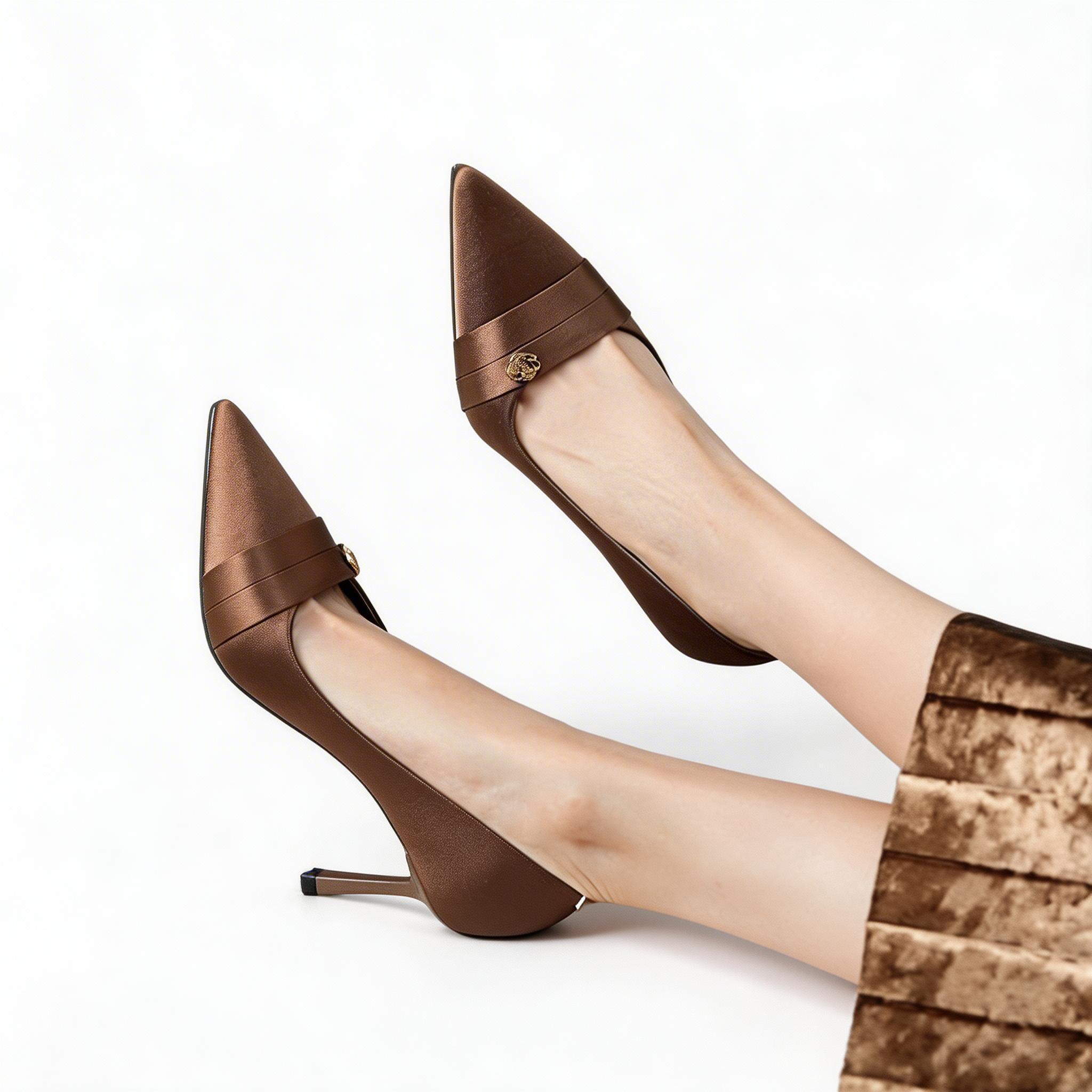 Elegant Satin Pointed Toe High Heels for Women –Party Pumps